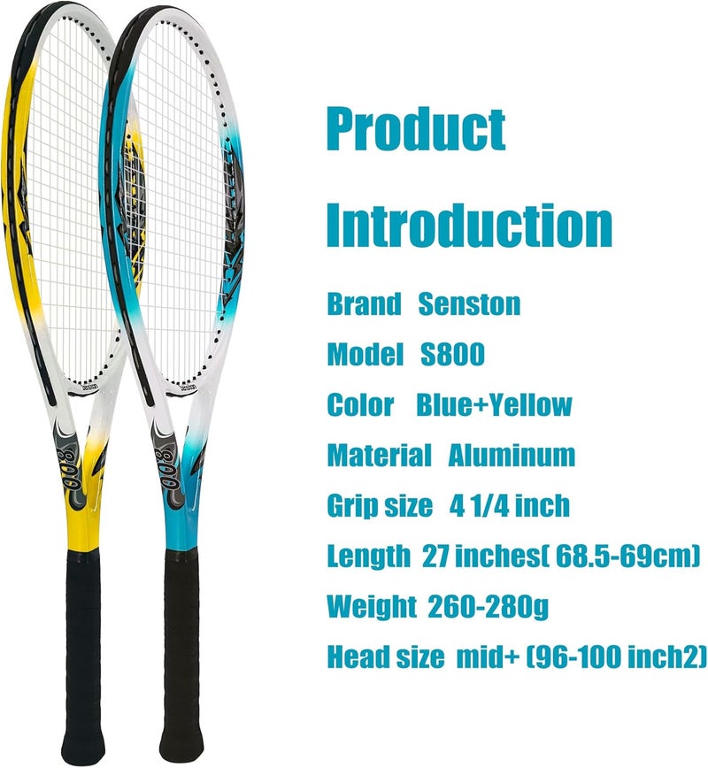 Senston Tennis Rackets for Adults 27 inch Tennis Racquets - 2 Player Tennis Racket Set with 3balls,2 Grips, 2 Vibration Dampers - Image 3